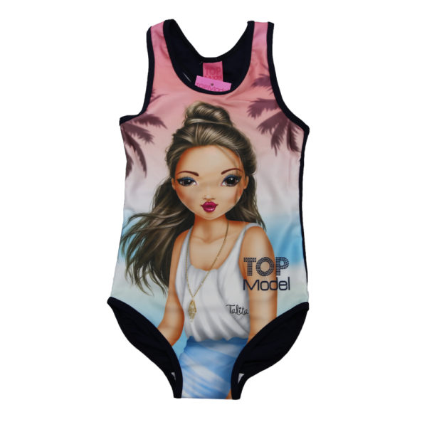 Top Model Blue Girls One Piece Swimsuit